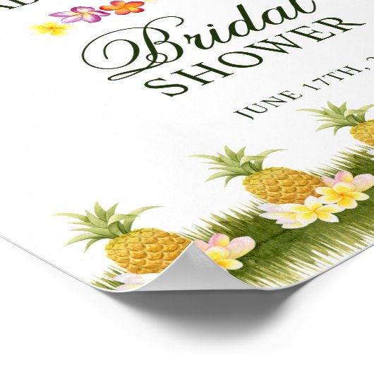 ウェルカムサイン |トロピカルエレガントブライダルシャワー ポスター (角)