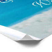 ウェルカムサイン |フラワーカラフルズビーチ結婚式 ポスター (角)