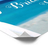 ウェルカムサイン |ブルー海ビーチブライダルシャワー ポスター (角)