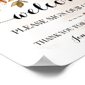 ウェルカムサイン 私たちのゲストブック 秋のウェディングシャワー ポスター (角)