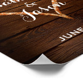 ウェルカムサイン |金属素朴ハートウッド結婚ズ ポスター (角)