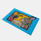 ウェルカムサウスウエストラビットウズウイルアニマルワイルドライフおもしろい ドアマット (アングル)