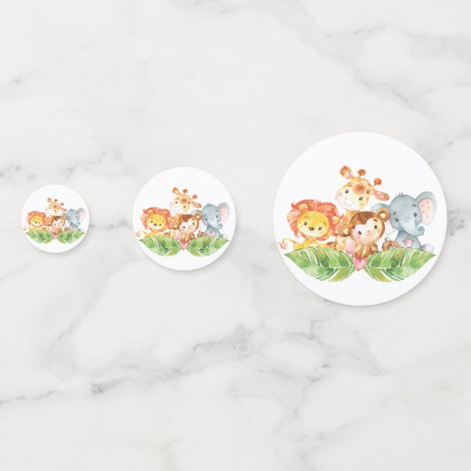 ウェルカムサファリジャングルベビーシャワー コンフェッティ (正面)