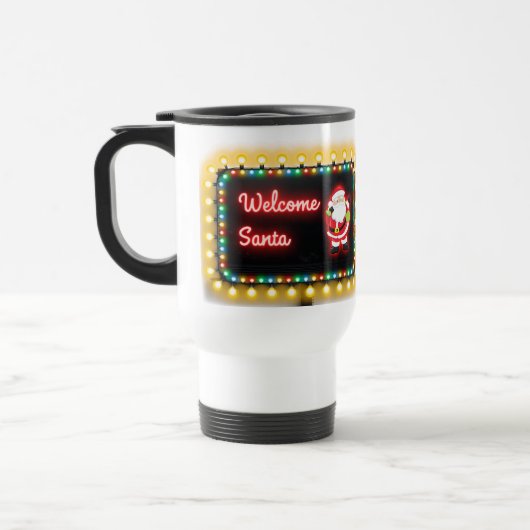ウェルカムサンタブライトクリスマスライトビルボード トラベルマグ (左)