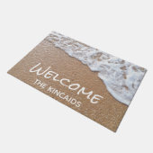 ウェルカムサンディビーチパーソナライズされた形式 ドアマット (アングル)
