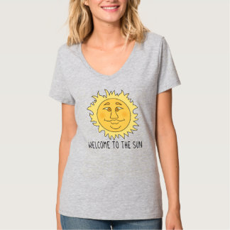 ウェルカムサン レディース ベーシックVネックTシャツ Tシャツ