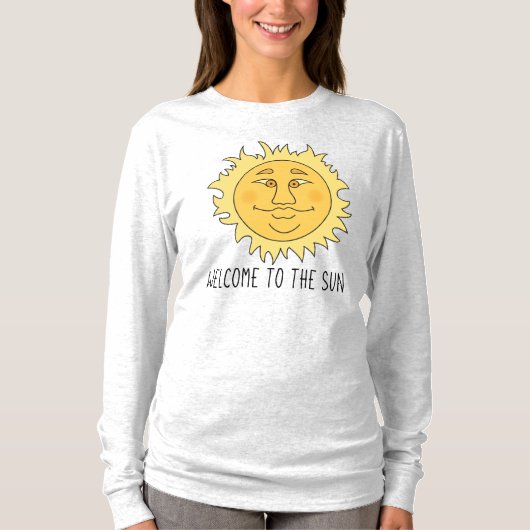 ウェルカムサン 女性用 基本的ロングスリーブTシャツ Tシャツ (正面)