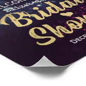 ウェルカムシャワーボヘミアンフラワーフェザーパープル ポスター (角)