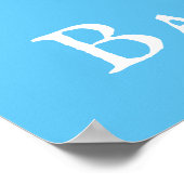 ウェルカムシンプルタイポグラフィブルー男の赤ちゃんシャワー ポスター (角)