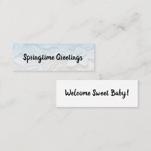 ウェルカムスイートベビー/スプリングタイムグリーティングミニブシン スキニー名刺 (正面/裏面)