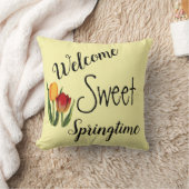 ウェルカムスウィートスプリングタイム装飾用クッション クッション (ブランケット)