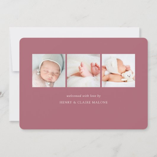 ウェルカムスクリプト |写真の誕生のお知らせ 案内状 (裏面)