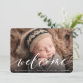 ウェルカムスクリプト |写真の誕生のお知らせ 案内状 (スタンド正面)