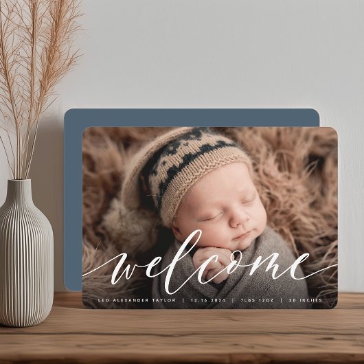 ウェルカムスクリプト |写真の誕生のお知らせ 案内状