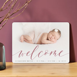 ウェルカムスクリプト |写真の誕生のお知らせ 案内状
