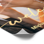 ウェルカムスタイリッシュ金ゴールドス結婚クリプトの写真ポスター ポスター (角)