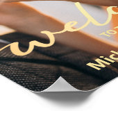 ウェルカムスタイリッシュ金ゴールドス結婚クリプトの写真ポスター ポスター (角)