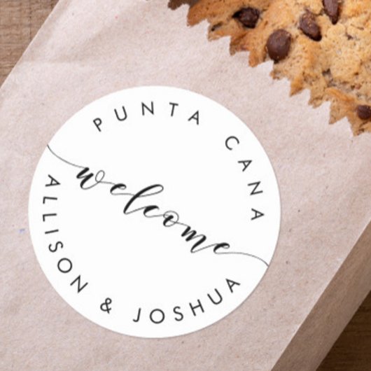 ウェルカムステッカーラベルforゲストホテルウェルカムバッグ ラウンドシール