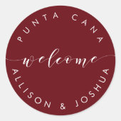 ウェルカムステッカーラベルforゲストホテルウェルカムバッグ ラウンドシール (正面)