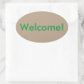 ウェルカムステッカー 楕円形シール (バッグ)