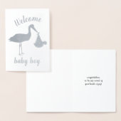 ウェルカムストークデリバリーボーイベビーおめでとう 箔カード (ディスプレー)