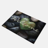 ウェルカムストーンハート形式 ドアマット (アングル)