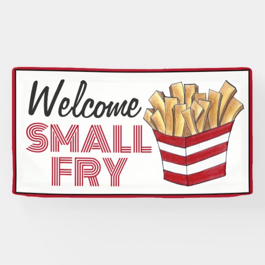 ウェルカムスモールフライフランスのフライ新生児シャワー 横断幕 (横)