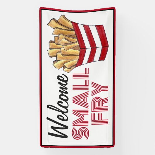 ウェルカムスモールフライフランスのフライ新生児シャワー 横断幕 (縦)