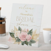 ウェルカムセンターのカスタマイズブライダルシャワーバラ 台座サイン (インサイチュ)