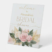 ウェルカムセンターのカスタマイズブライダルシャワーバラ 台座サイン (正面)