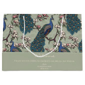 ウェルカムセージグリーンフローラピーコック ラージペーパーバッグ (正面)