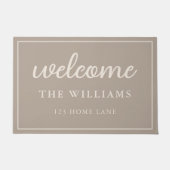 ウェルカムタンファミリーパーソナライズされた名 ドアマット (正面)