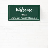 ウェルカムダークグリーンとホワイトネームファミリー懇親会 横断幕 (インサイチュ)