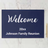 ウェルカムダークブルーとホワイトネームファミリー懇親会 ペーパーパッド (インサイチュ)