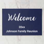 ウェルカムダークブルーとホワイトネームファミリー懇親会 ペーパーパッド (正面)