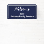 ウェルカムダークブルーとホワイトネームファミリー懇親会 横断幕 (インサイチュ)