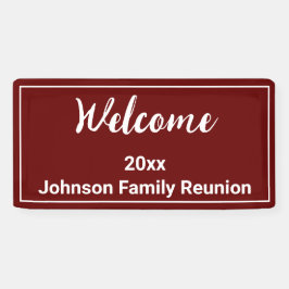 ウェルカムダーク赤と白ネームファミリー懇親会 横断幕