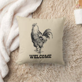 ウェルカムチキンファームハウススタイル装飾用クッション クッション (ブランケット)