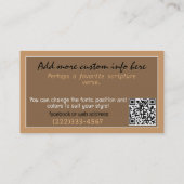 ウェルカムチャーチサンライトバイブル癒し祈りの言葉招待状 名刺 (裏面)