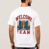 🚪 ウェルカムチームスタッフのタイポグラフィー 👕 Tシャツ (裏面)
