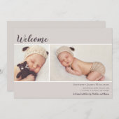 ウェルカムツーフォトベージュ色ベビー 案内状 (正面/裏面)