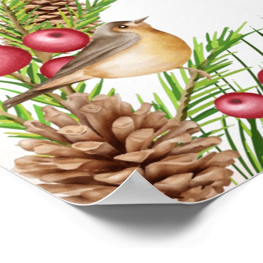 ウェルカムティーブライダルシャワークリスマスデザイン ポスター (角)