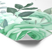 ウェルカムティーブライダルシャワーグリーンバラサイン ポスター (角)