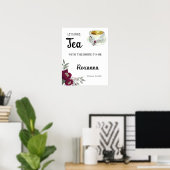 ウェルカムティーブライダルシャワーフローラマルサラサイン ポスター (ホームオフィス)