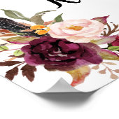 ウェルカムティーブライダルシャワーマルサラフラワーサイン ポスター (角)