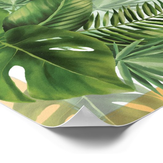 ウェルカムティーブライダルシャワー トロピカルパーム看板 ポスター (角)