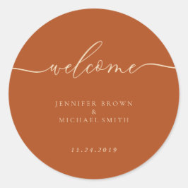ウェルカムテラコッタウェディングパーティー ラウンドシール