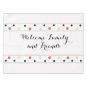 ウェルカムテラコッタサンドブラック水玉模様 テーブルクロス (正面(横))