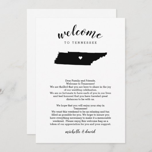 ウェルカムテ結婚ネシーの手紙と日程 (正面/裏面)