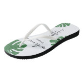 ウェルカムデスティネーションカスタムウェディングTトロピカルリーフ ビーチサンダル (アングル)